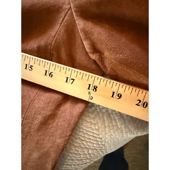 VTG Brown Suede Leather Fringe Western Boho Jacket Coat Siena Studio M Excellent - Picture 11 of 13